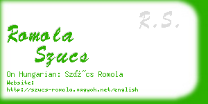 romola szucs business card
